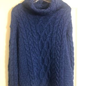 Inis Craft Irish Knit Cowl Neck Wool Sweater
